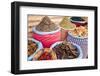 Dried Flowers and Herbs at a Spice Market, Rahba Kedima in Marrakech-Peter Adams-Framed Photographic Print