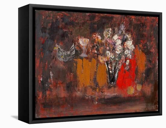 Dried Flowers (Oil on Canvas)-Anne Redpath-Framed Stretched Canvas