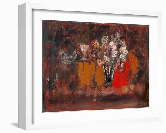 Dried Flowers (Oil on Canvas)-Anne Redpath-Framed Giclee Print