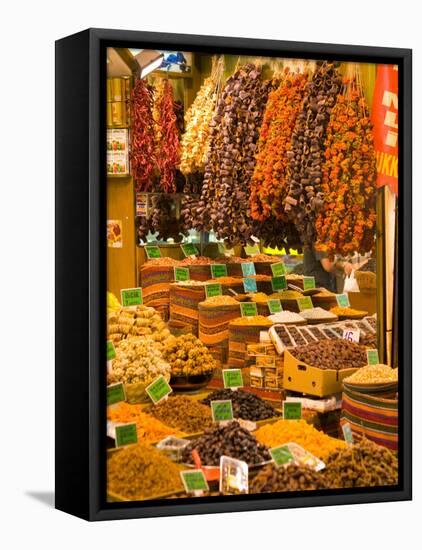 Dried Fruit and Spices for Sale, Spice Market, Istanbul, Turkey-Darrell Gulin-Framed Stretched Canvas
