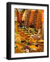 Dried Fruit and Spices for Sale, Spice Market, Istanbul, Turkey-Darrell Gulin-Framed Photographic Print
