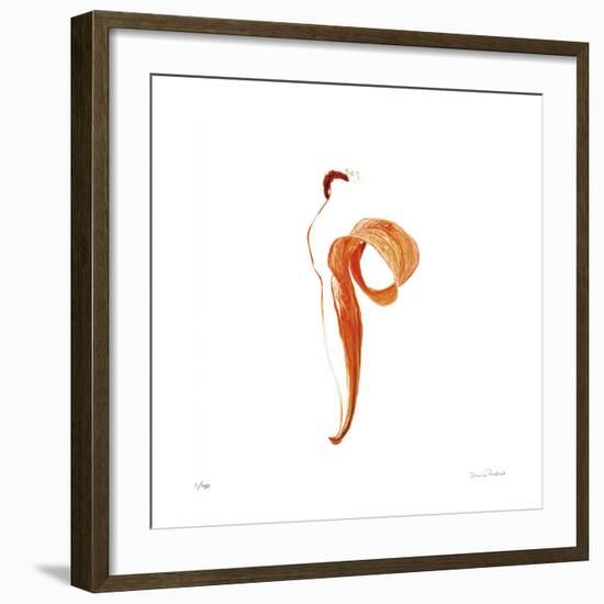 Dried Orange Lily Petal Abstract No 118-Shams Rasheed-Framed Giclee Print