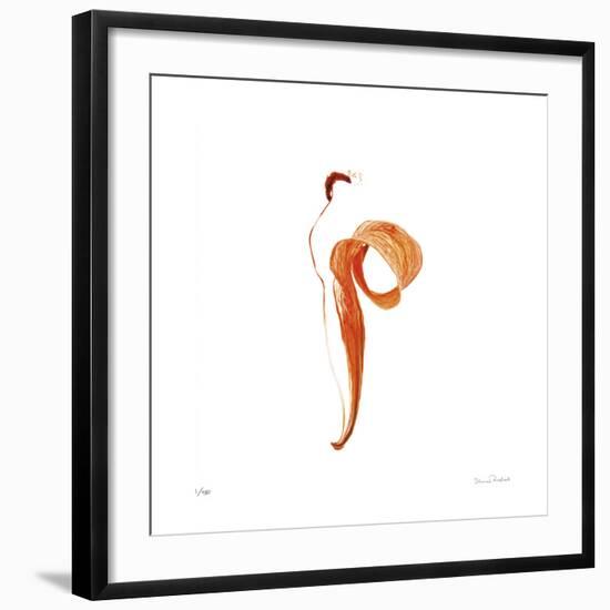 Dried Orange Lily Petal Abstract No 118-Shams Rasheed-Framed Giclee Print