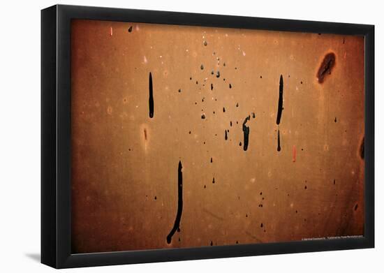 Dried Paint on a Rusted Door-null-Framed Poster