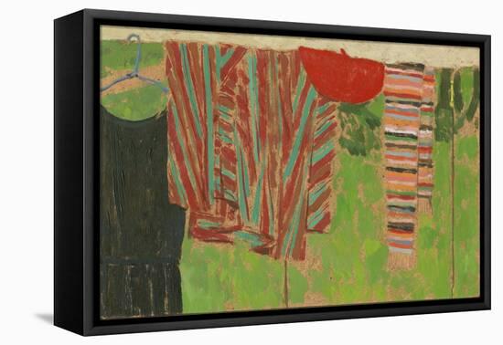 Dries Et Beret Rouge Sur Paravent, 2004-Delphine D. Garcia-Framed Stretched Canvas