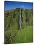 Drifandi Waterfall and Moss-Covered Cliff-null-Stretched Canvas