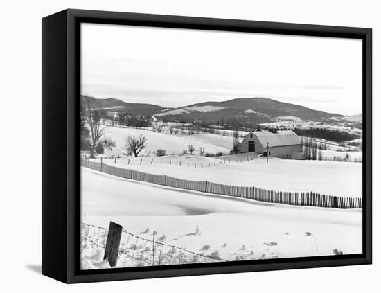 Drift Fence on Farmland-Marion Post Wolcott-Framed Stretched Canvas