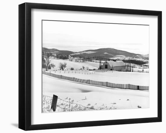 Drift Fence on Farmland-Marion Post Wolcott-Framed Premium Photographic Print