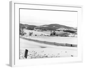 Drift Fence on Farmland-Marion Post Wolcott-Framed Photographic Print