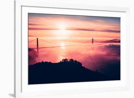 Drifting Fog Over Golden Gate and San Francisco-Vincent James-Framed Photographic Print