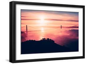 Drifting Fog Over Golden Gate and San Francisco-Vincent James-Framed Photographic Print