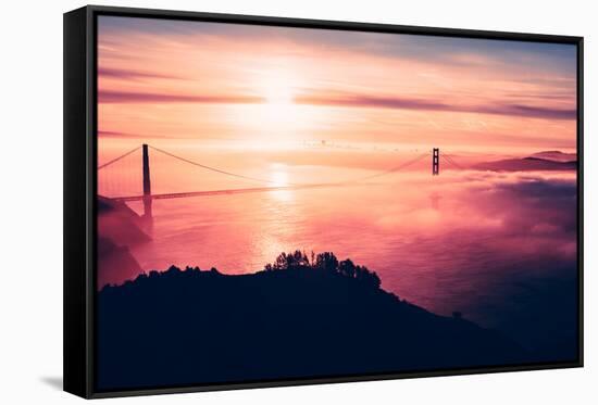 Drifting Fog Over Golden Gate and San Francisco-Vincent James-Framed Stretched Canvas