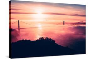 Drifting Fog Over Golden Gate and San Francisco-Vincent James-Stretched Canvas