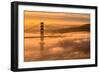 Drifting In, Sunrise Fog Envelopes Golden Gate Bridge, San Francisco-Vincent James-Framed Photographic Print