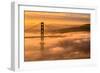 Drifting In, Sunrise Fog Envelopes Golden Gate Bridge, San Francisco-Vincent James-Framed Photographic Print