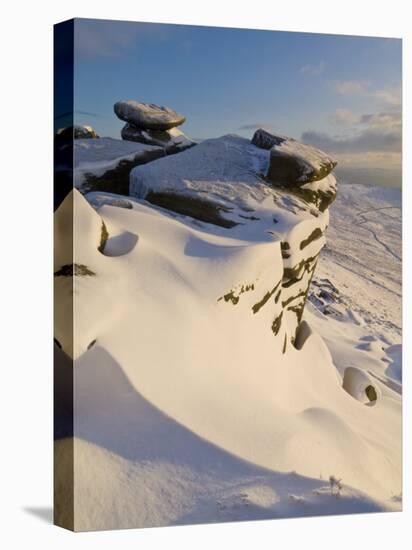 Drifting Snow on White Tor, Derwent Moor, Peak District National Park, Derbyshire, England-Neale Clark-Stretched Canvas