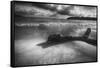 Driftwood on a Beach-George Oze-Framed Stretched Canvas