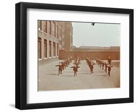 Drill in Playground, Alma Boys School, Bermondsey, London, 1908-null-Framed Photographic Print