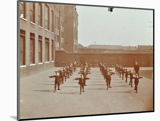 Drill in Playground, Alma Boys School, Bermondsey, London, 1908-null-Mounted Photographic Print