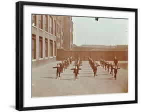 Drill in Playground, Alma Boys School, Bermondsey, London, 1908-null-Framed Photographic Print