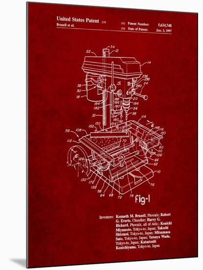 Drill Press Patent-Cole Borders-Mounted Art Print