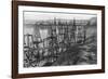 Drilling for Oil Along the Coast of Summerland, California-null-Framed Photographic Print