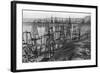 Drilling for Oil Along the Coast of Summerland, California-null-Framed Photographic Print