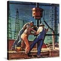 "Drilling for Oil," November 9, 1946-Mead Schaeffer-Stretched Canvas