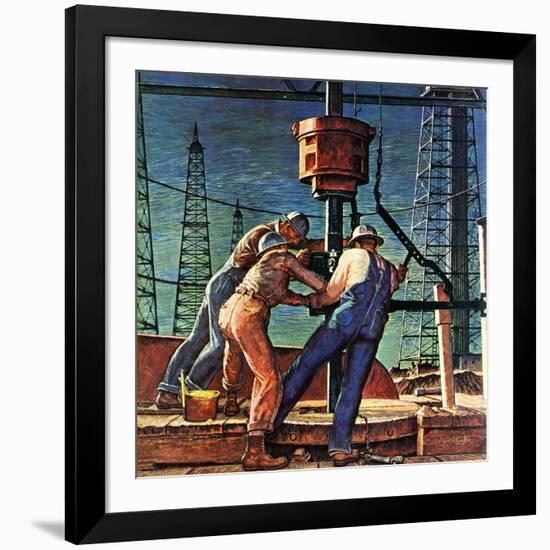 "Drilling for Oil," November 9, 1946-Mead Schaeffer-Framed Giclee Print