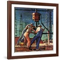 "Drilling for Oil," November 9, 1946-Mead Schaeffer-Framed Giclee Print