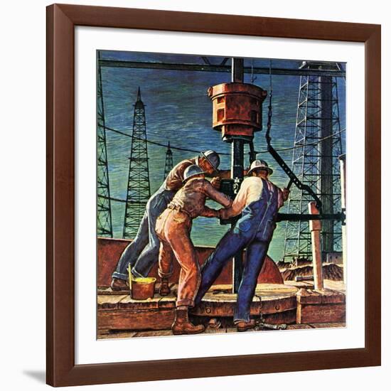 "Drilling for Oil," November 9, 1946-Mead Schaeffer-Framed Giclee Print