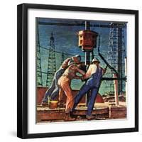 "Drilling for Oil," November 9, 1946-Mead Schaeffer-Framed Premium Giclee Print