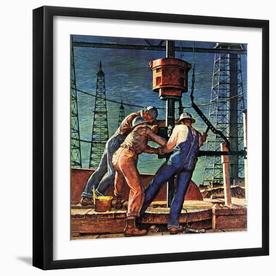 "Drilling for Oil," November 9, 1946-Mead Schaeffer-Framed Premium Giclee Print