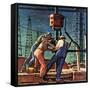 "Drilling for Oil," November 9, 1946-Mead Schaeffer-Framed Stretched Canvas