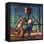 "Drilling for Oil," November 9, 1946-Mead Schaeffer-Framed Stretched Canvas