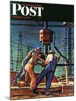 "Drilling for Oil," Saturday Evening Post Cover, November 9, 1946-Mead Schaeffer-Mounted Giclee Print