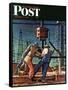"Drilling for Oil," Saturday Evening Post Cover, November 9, 1946-Mead Schaeffer-Framed Stretched Canvas