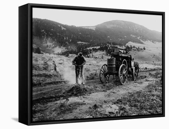 Drilling Rock, Montana, 1916-Asahel Curtis-Framed Stretched Canvas