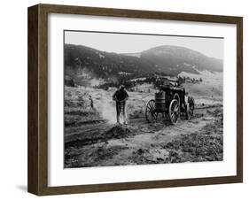 Drilling Rock, Montana, 1916-Asahel Curtis-Framed Giclee Print