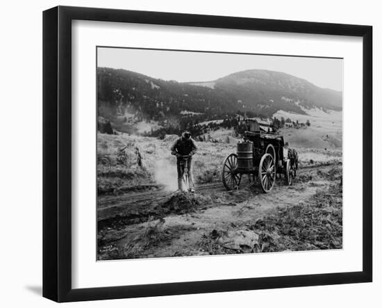 Drilling Rock, Montana, 1916-Asahel Curtis-Framed Giclee Print