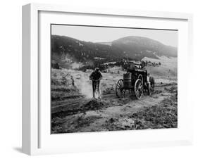 Drilling Rock, Montana, 1916-Asahel Curtis-Framed Giclee Print