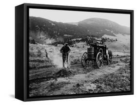 Drilling Rock, Montana, 1916-Asahel Curtis-Framed Stretched Canvas