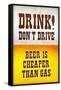 Drink Don't Drive Beer Humor Print Poster-null-Framed Stretched Canvas