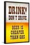 Drink Don't Drive Beer Humor Print Poster-null-Framed Poster