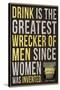 Drink is the Greatest Wrecker of Men Quote Poster-null-Stretched Canvas