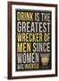 Drink is the Greatest Wrecker of Men Quote-null-Framed Art Print