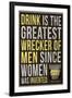 Drink is the Greatest Wrecker of Men Quote-null-Framed Art Print