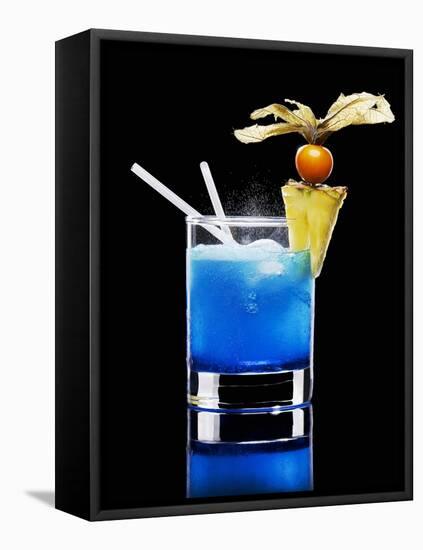 Drink Made with Blue Curaçao-Walter Pfisterer-Framed Stretched Canvas