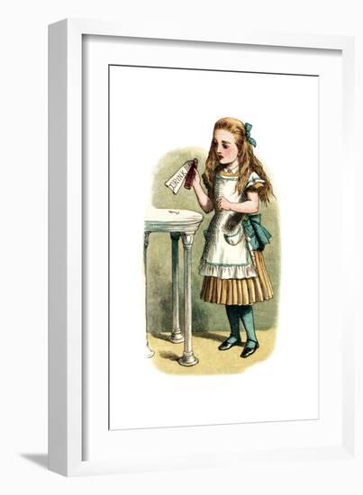 "Drink Me" Alice in Wonderland by John Tenniel-Piddix-Framed Art Print