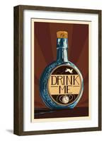 Drink Me Bottle-Lantern Press-Framed Art Print